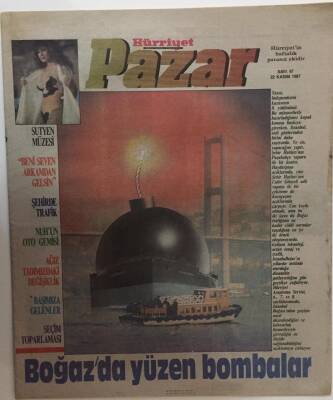 Hürriyet Gazetesi Pazar Eki - 22 Kasım 1987 - Boğazda Yüzen Bombalar GZ25356 - 1