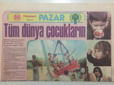 Hürriyet Gazetesi Pazar Eki 22 Nisan 1979 - Sezen Aksu Çocuklarla GZ51737 - 1
