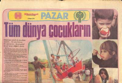 Hürriyet Gazetesi Pazar Eki 22 Nisan 1979 - Sezen Aksu Çocuklarla GZ90991 - 1