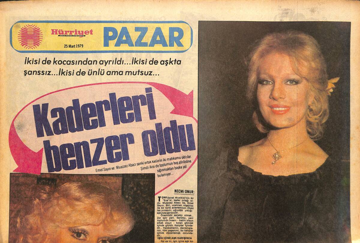 Hürriyet Gazetesi Pazar Eki 25 Mart 1979 - Emel Sayın Ve Muazzez Abacı Sanki Ortak Kaderin İki Mahkumu Oldular GZ147717 - 1