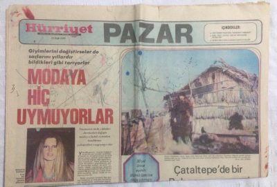 Hürriyet Gazetesi Pazar Eki 25 Ocak 1976 - Modaya Hiç Uymuyorlar , Çataltepede Bir Robenson Yaşıyor - GZ21134 - 1
