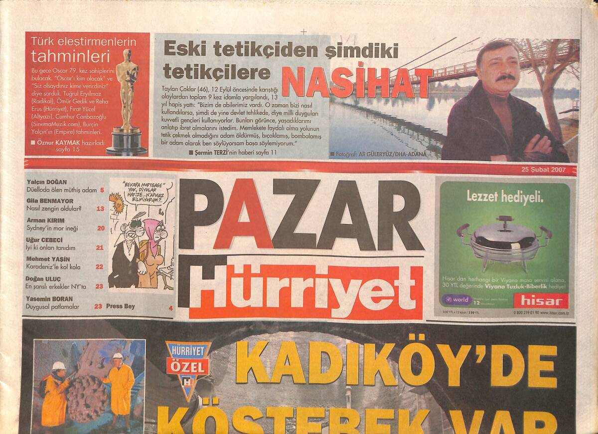 Hürriyet Gazetesi Pazar Eki 25 Şubat 2007 - Büyük Rus Edebiyatına Ne Oldu ? - Sydney'in Mor İneği GZ157577 - 1