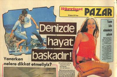 Hürriyet Gazetesi Pazar Eki 26 Haziran 1977 - Denizde Hayat Başkadır ! GZ114779 - 1
