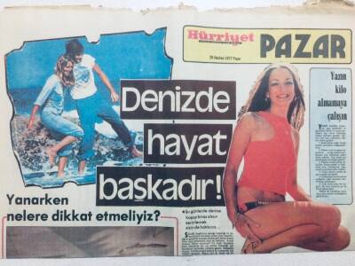 Hürriyet Gazetesi Pazar Eki 26 Haziran 1977 - Denizde Hayat Başkadır - GZ42691 - 1