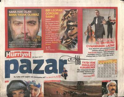 Hürriyet Gazetesi Pazar Eki 26 Mart 2017 - En İyi 100 Türk Filmi * Hababam Sınıfı - Susuz Yaz - Züğürt Ağa GZ98976 - 1
