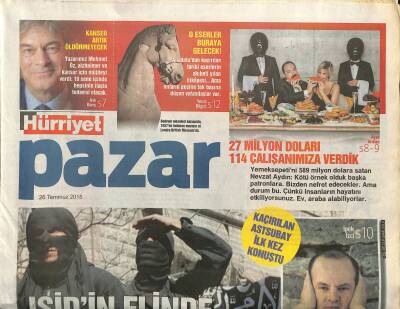 Hürriyet Gazetesi Pazar Eki 26 Temmuz 2015 - İşte Pascal Noumanın Elması GZ117021 - 1