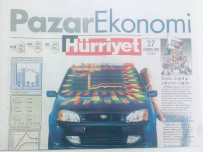 Hürriyet Gazetesi Pazar Eki 27 Ağustos 2000 - Otomotivin Yıldızı Borsada Parlıyor GZ40431 - 1