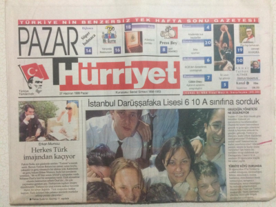 Hürriyet Gazetesi Pazar Eki 27 Haziran 1999 - Erkan Mumcu Herkes Türk İmajından Kaçıyor GZ23863 - 1