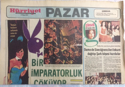 Hürriyet Gazetesi Pazar Eki 27 Nisan 1975 - Bir İmparatorluk Çöküyor GZ21536 - 1