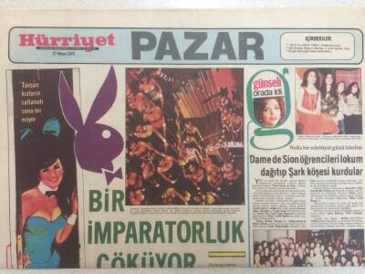 Hürriyet Gazetesi Pazar Eki 27 Nisan 1975 - Tavşan Kızların Saltanatı Sona mı Eriyor GZ35164 - 1