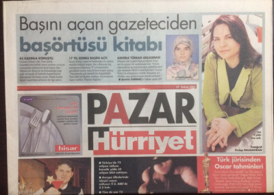 Hürriyet Gazetesi Pazar Eki 27 Şubat 2005 - Başını Açan Gazeteci Fadime Özkandan Baş Örtüsü Kitabı GZ23068 - 1
