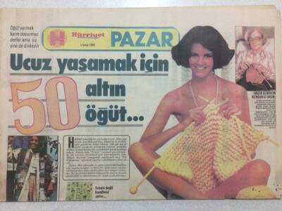 Hürriyet Gazetesi Pazar Eki 3 Şubat 1980 - Ucuz Yaşamak İçin 50 Altın Altın Öğüt GZ51770 - 1