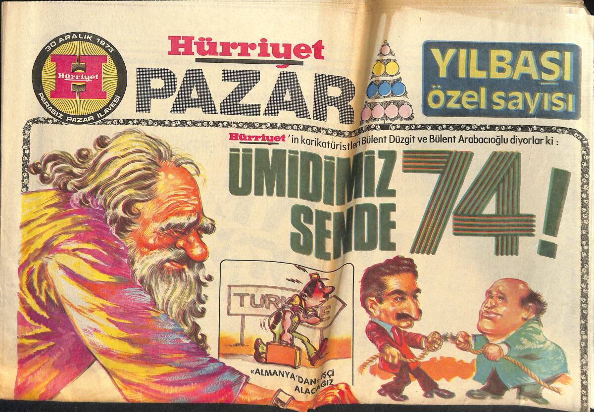 Hürriyet Gazetesi Pazar Eki 30 Aralık 1973 - 1973'ün En Başarılı Sesi Nilüfer - Perihan Savaş Zirveye Doğru GZ138227 - 1
