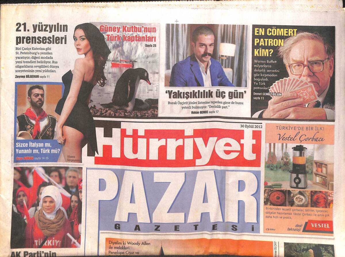 Hürriyet Gazetesi Pazar Eki 30 Eylül 2012 - 21. Yüzyılın Prensesleri - NASA Dökülüyor GZ135170 - 1