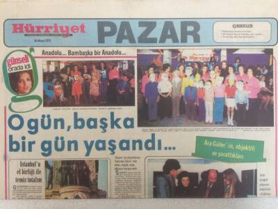 Hürriyet Gazetesi Pazar Eki 30 Nisan 1975 - Ara Gülerin Objektifi Ve Yrattıkları GZ35169 - 1