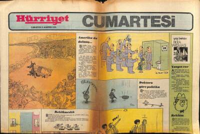 Hürriyet Gazetesi Pazar Eki 31 Ağustos 1974 - Bülent Ecevit Tankçıydı GZ75116 - 1