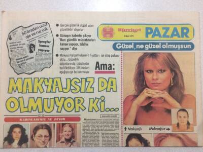 Hürriyet Gazetesi Pazar Eki 4 Mart 1979 - Makyajsızda Olmuyor ki GZ51705 - 1