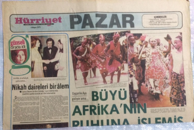 Hürriyet Gazetesi Pazar Eki 4 Mayıs 1975 - Uygarlık Aya Gidiyor Ama.. Büyü Afrikanın Ruhuna İşlemiş GZ21535 - 1