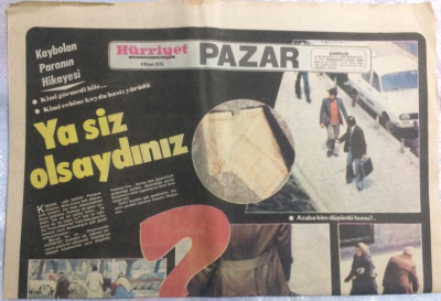 Hürriyet Gazetesi Pazar Eki 4 Nisan 1976 - Kaybolan Paranın Hikayesi Ya Siz Olsaydınız GZ21540 - 1