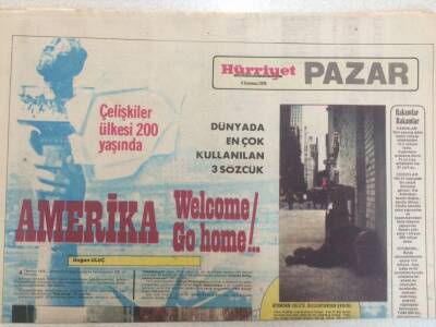 Hürriyet Gazetesi Pazar Eki 4 Temmuz 1976 - Çelişkiler Ülkesi Amerika 200 Yaşında GZ35167 - 1