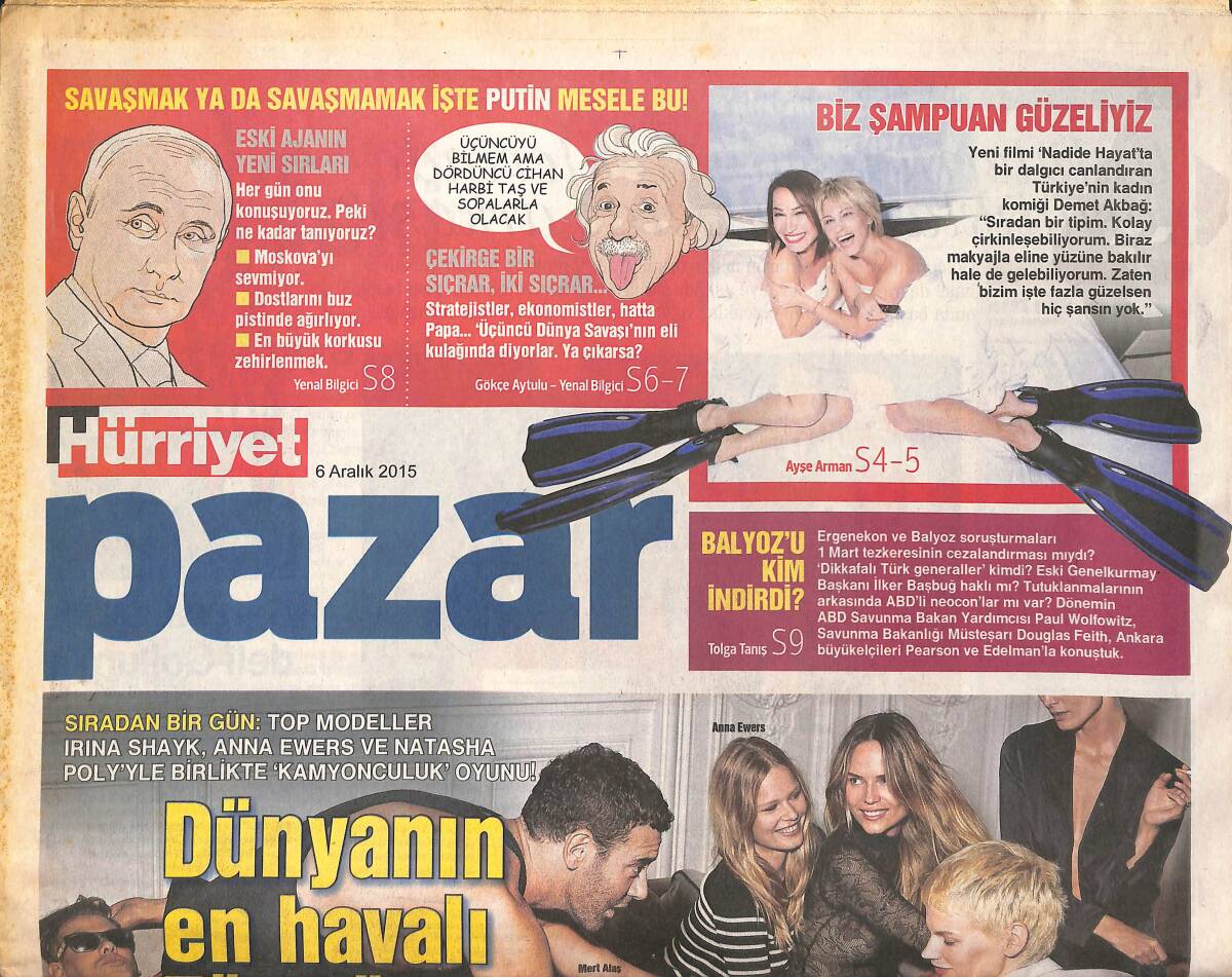 Hürriyet Gazetesi Pazar Eki 6 Aralık 2015 - Türkiye'nin En Havalı Türkü Mert Alaş - Balyozun Arkasında Amerika Mı Var GZ137049 - 1