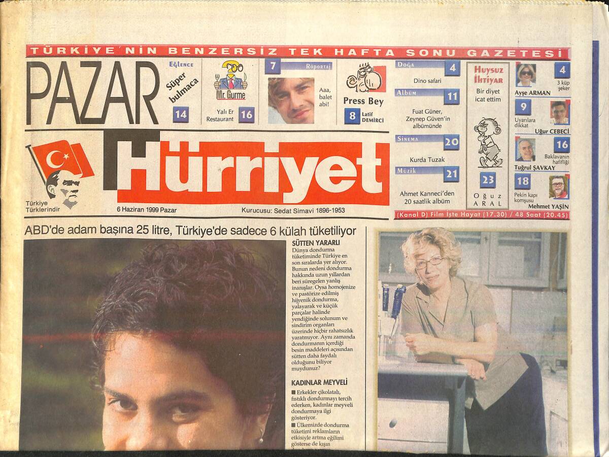 Hürriyet Gazetesi Pazar Eki 6 Haziran 1999 - Ahmet Kanneci'den 20 Saatlik Albüm - Trajikomik Adlı Tıp Öyküleri GZ2646 - 1