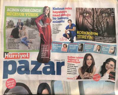 Hürriyet Gazetesi Pazar Eki 6 Nisan 2014 - Türkan Şoray Tahtını Yağmura Devrediyor GZ98947 - 1