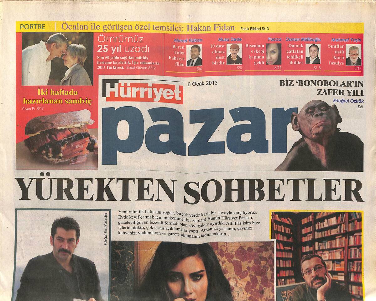 Hürriyet Gazetesi Pazar Eki 6 Ocak 2013 - Uğur Yüzel 