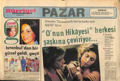 Hürriyet Gazetesi Pazar Eki 6 Temmuz 1975 - İstanbuldan Bir Güzel Geldi , Geçti GZ90992 - 1