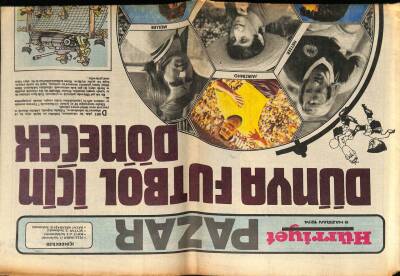 Hürriyet Gazetesi Pazar Eki 9 Haziran 1974 - Dünya Futbol İçin Dönecek GZ75157 - 1