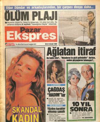 Hürriyet Gazetesi Pazar Ekspres Eki 21 Ocak 1990 - Ahu Tuğba Futbolcudan Koca Olmaz GZ78216 - 1