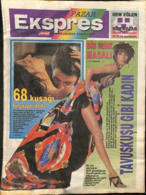 Hürriyet Gazetesi Pazar Ekspres Eki 24 Şubat 1991 - Hayranların Ünlülere Ettiği * Ahu Tuğba - Müjdat Gezen - Nükhet Duru - Perran Kutman GZ94221 - 1