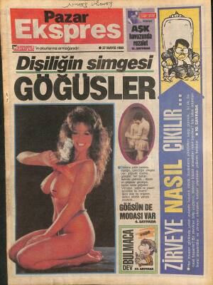 Hürriyet Gazetesi Pazar Ekspres Eki 27 Mayıs 1990 - Göğsün de Modası Var - EmelSayın-Nigar Uluerer-Leyla Somer-Nil Burak GZ127413 - 1