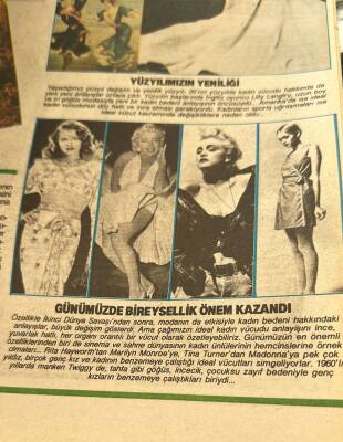 Hürriyet Gazetesi Pazar Ekspres Eki 29 Temmuz 1990 - Günümüzde Bireysellik Önem Kazandı - Marilyn Monroe-Tina Turner-Madonna GZ126837 - 2