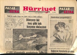 Hürriyet Gazetesi Pazar Extra Eki 11 Ekim 1964 - Küçük Bir Uçakla Dünya Turu Yapan Cesur Ev Kadını Anlatıyor GZ158039 - Gökçekoleksiyon
