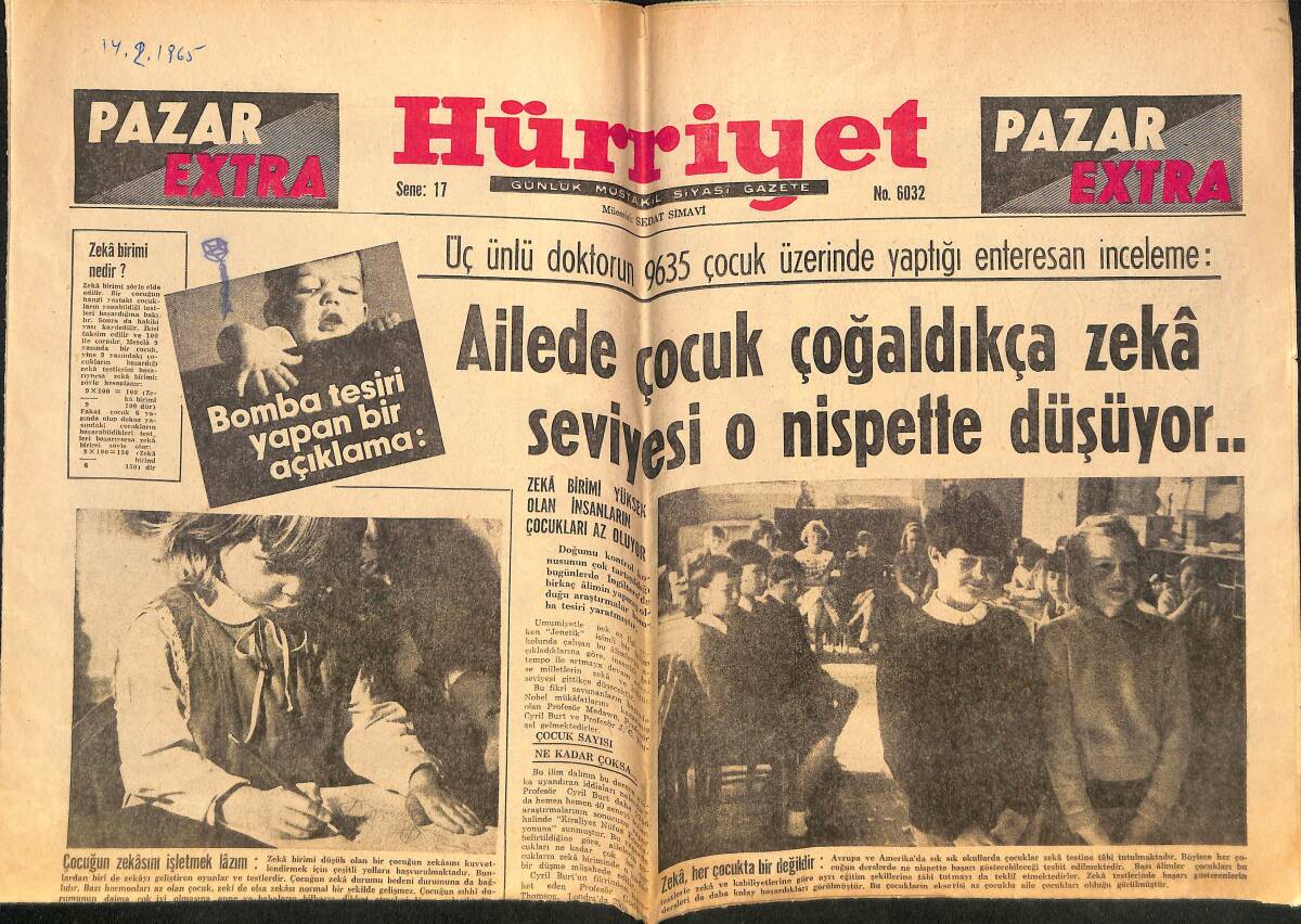 Hürriyet Gazetesi Pazar Extra Eki 14 Şubat 1965 - İnebahtı Savaşında Osmanlı Donanması Nasıl Mahvoldu ? GZ138254 - 1