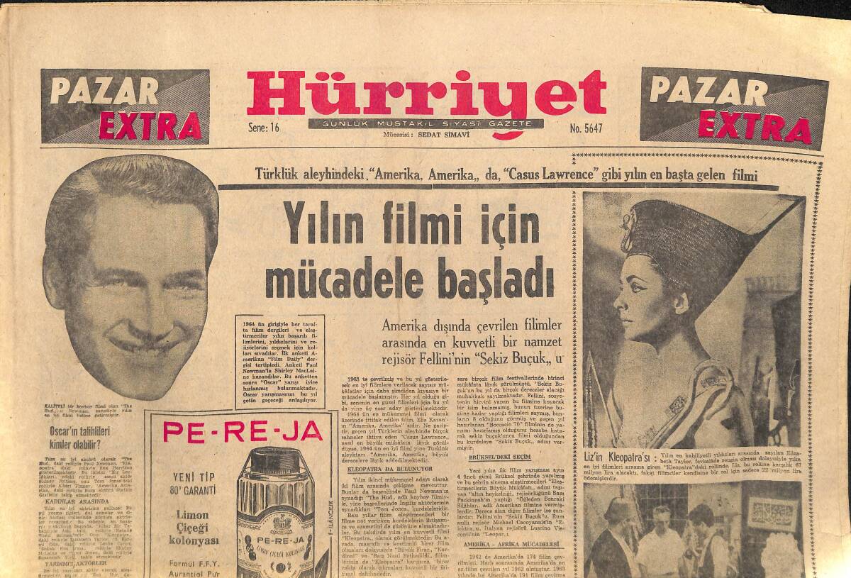 Hürriyet Gazetesi Pazar Extra Eki 19 Ocak 1964 - Liz'in Kleopatrası GZ158027 - 1