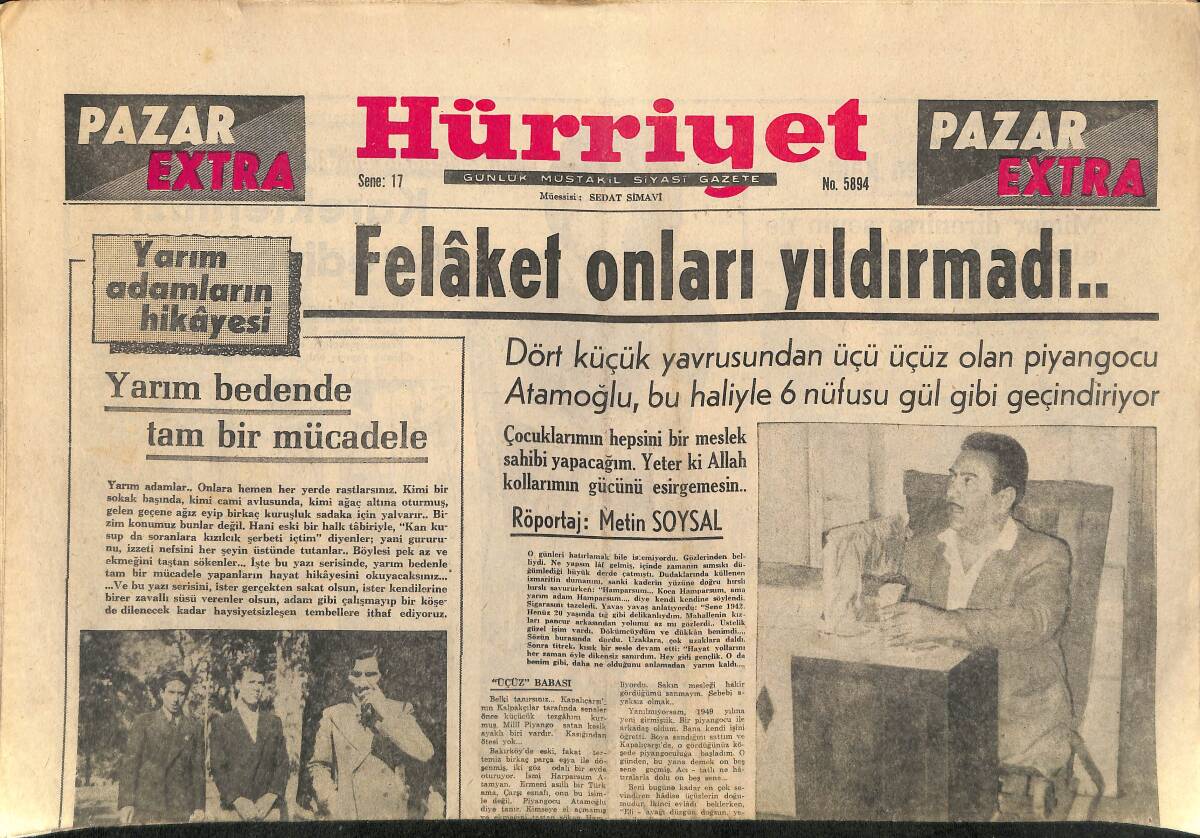 Hürriyet Gazetesi Pazar Extra Eki 27 Eylül 1964 - Orhan Boran Anlatıyor GZ158037 - 1