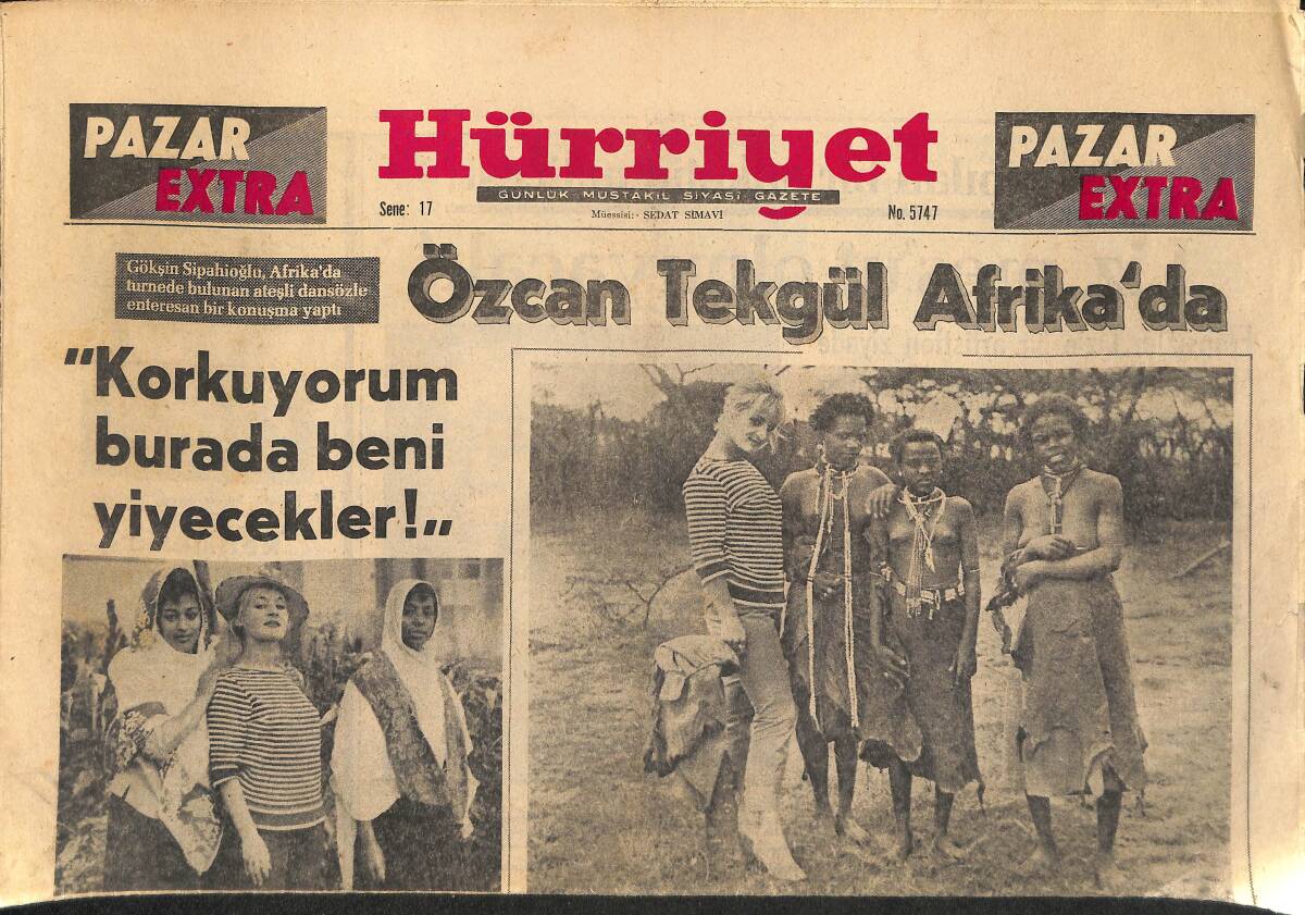 Hürriyet Gazetesi Pazar Extra Eki 3 Mayıs 1964 - Özcan Tekgül Afrika'da GZ158040 - 1