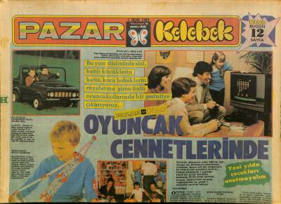 Hürriyet Gazetesi Pazar Kelebek Eki 1 Ocak 1984 - Ruslar Uzaya Postu Serdi GZ125983 - 1