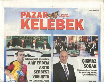 Hürriyet Gazetesi Pazar Kelebek Eki 1 Şubat 2015 - Nilüfer Ve Kayahan , 14 Şubatta Beşiktaşta Halk Konseri Verecek GZ116008 - 1