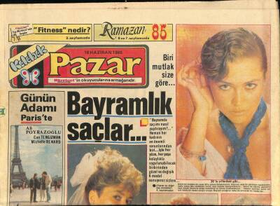 Hürriyet Gazetesi Pazar Kelebek Eki 16 Haziran 1985 - Amasyadan Yükselen Ses GZ114426 - 1