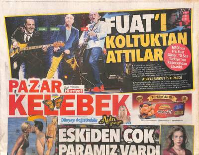 Hürriyet Gazetesi Pazar Kelebek Eki 17 Ağustos 2014 - Garo Mafyan Ajda Ve Tarkan Birer İstisna GZ116765 - 1