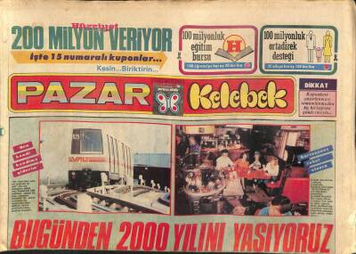 Hürriyet Gazetesi Pazar Kelebek Eki 17 Haziran 1984 - Bugünden 2000 Yılını Yaşıyoruz GZ81091 - 1