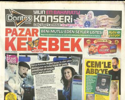 Hürriyet Gazetesi Pazar Kelebek Eki 21 Eylül 2014 - Ömür Gedik Ben Tarkana Gittim O da Bana Gelsin GZ115965 - 1