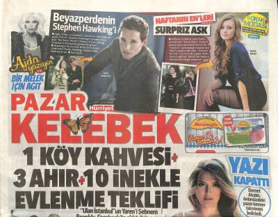 Hürriyet Gazetesi Pazar Kelebek Eki 22 Şubat 2015 - Ayşe Tolgadan İyi Yaşam Önerileri - Kerem Bürsinin Osmanlı Tutkusu GZ117107 - 1