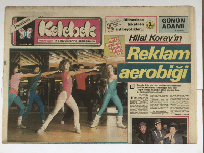 Hürriyet Gazetesi Pazar Kelebek Eki 23 Aralık 1985 - Hilal Koray ın Reklam Aerobiği GZ5785 - 2