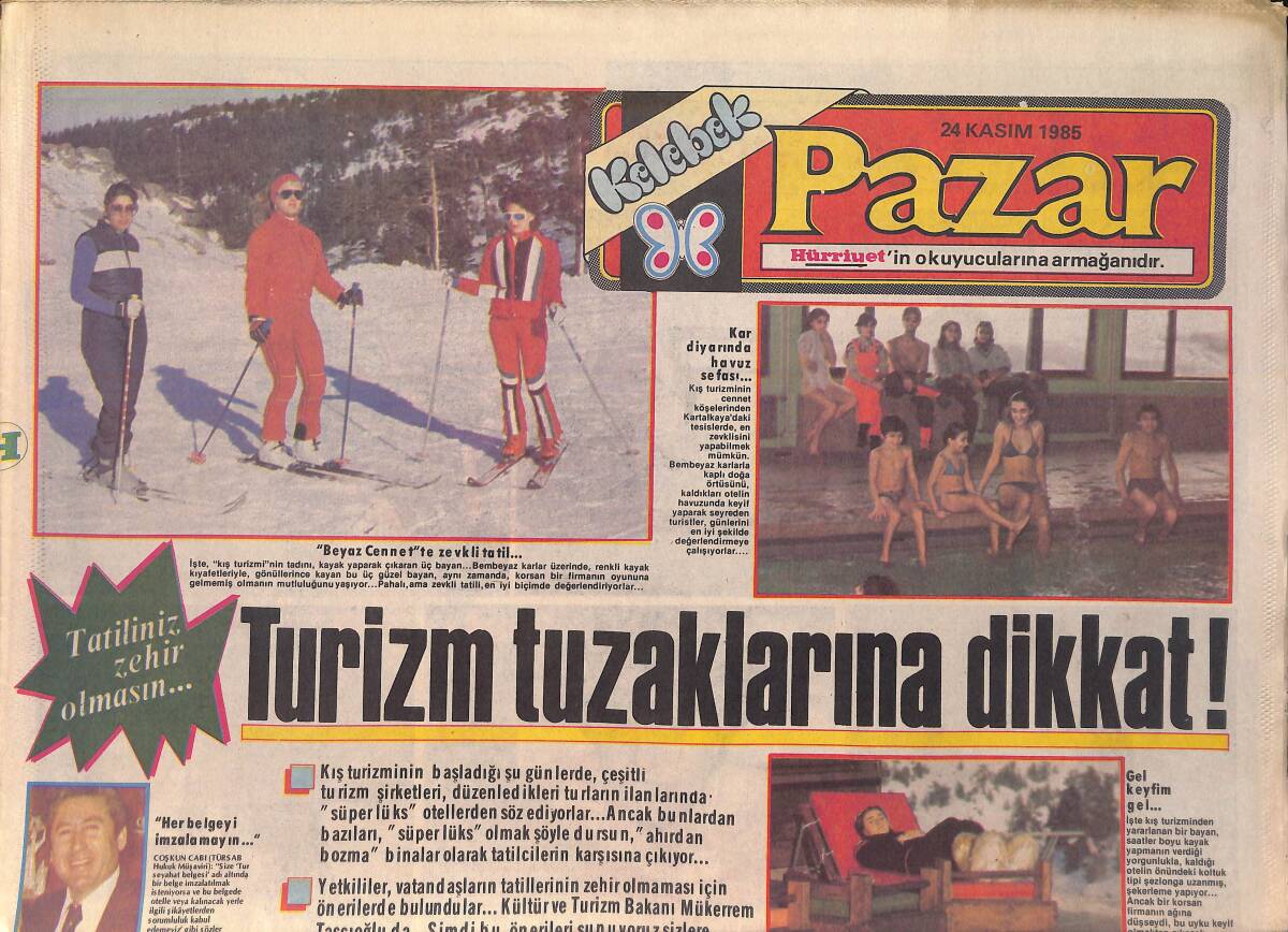 Hürriyet Gazetesi Pazar Kelebek Eki 24 Kasım 1985 - Britanya'da Gergin Barış - Cüneyt Arkın Kaybolan Gençlik Filmi Fotoroman GZ156133 - 1