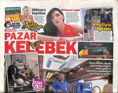 Hürriyet Gazetesi Pazar Kelebek Eki 24 Kasım 2013 - Volkan Konak , Ruhunu Nasıl Terbiye Ettiğini , Neden Günlerce Mezarlıkta Sabahladığını Anlattı GZ116122 - 1