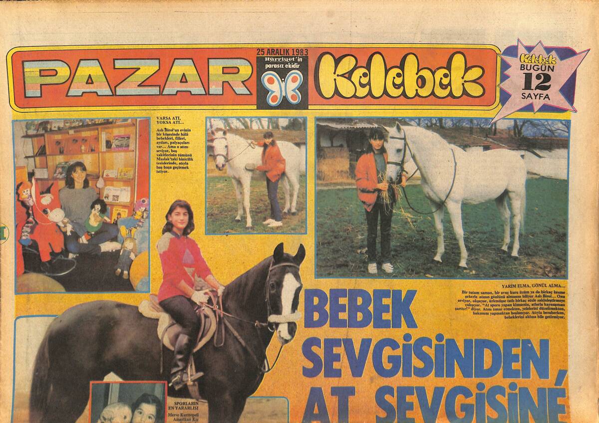 Hürriyet Gazetesi Pazar Kelebek Eki 25 Aralık 1983 - Barış Manço İddialı Konuşuyor GZ147345 - 1